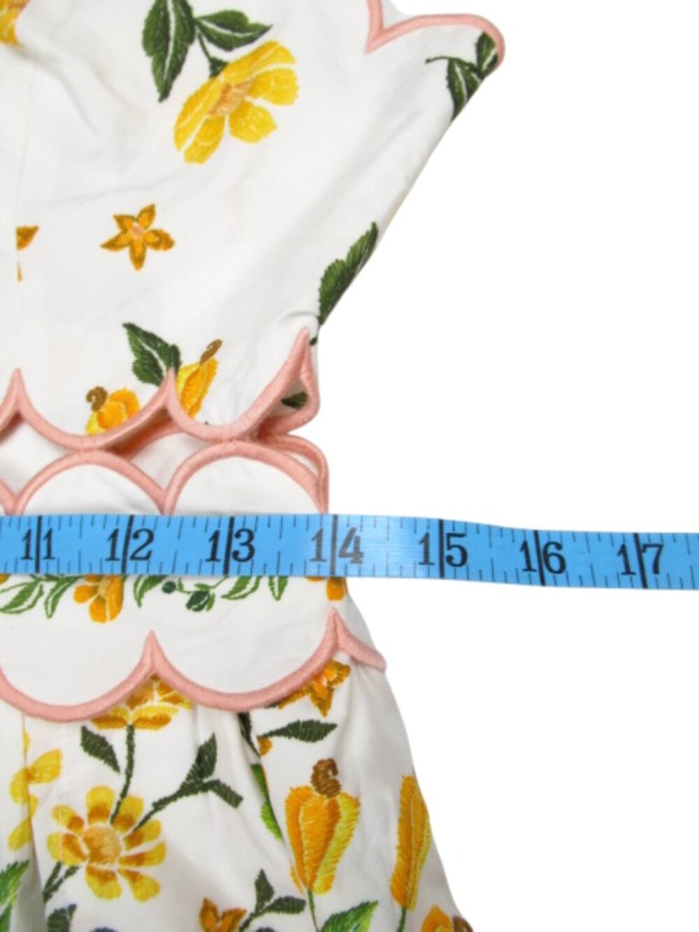 Farm Rio x Anthropologie Sleeveless Scallop-Trim Printed Midi Dress S - Picture 8 of 15